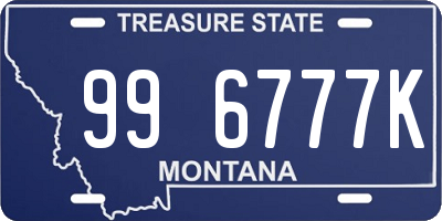 MT license plate 996777K