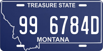 MT license plate 996784D