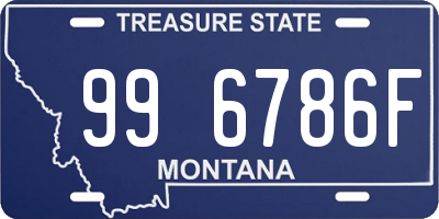 MT license plate 996786F