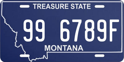 MT license plate 996789F