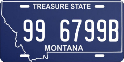 MT license plate 996799B