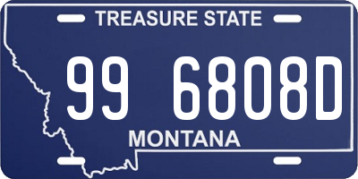 MT license plate 996808D