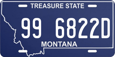 MT license plate 996822D