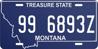 MT license plate 996893Z