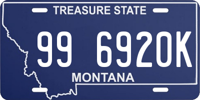 MT license plate 996920K