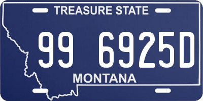 MT license plate 996925D