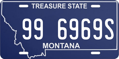 MT license plate 996969S