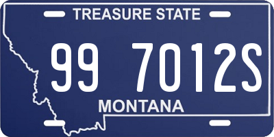 MT license plate 997012S