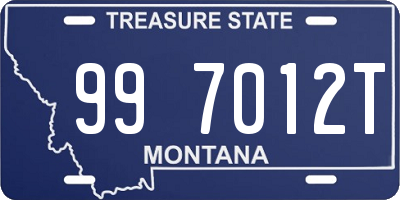 MT license plate 997012T