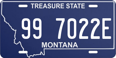 MT license plate 997022E