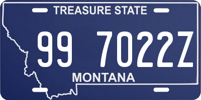 MT license plate 997022Z