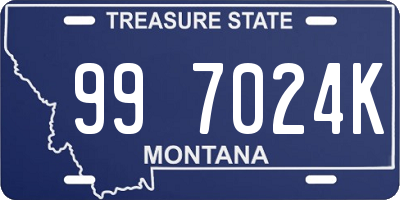 MT license plate 997024K