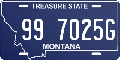 MT license plate 997025G