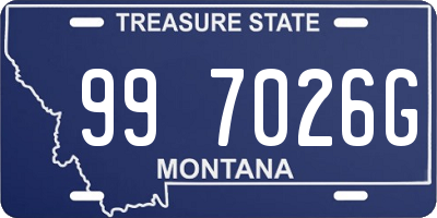 MT license plate 997026G