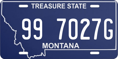 MT license plate 997027G