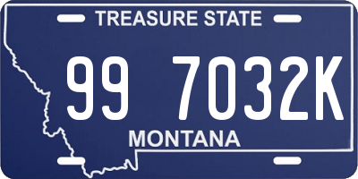 MT license plate 997032K