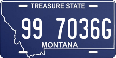 MT license plate 997036G