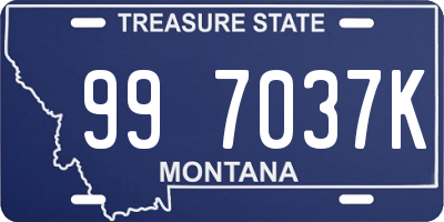 MT license plate 997037K