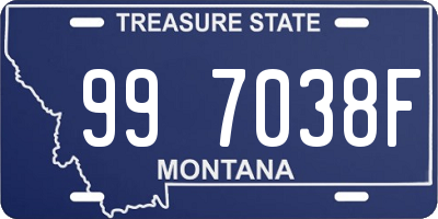 MT license plate 997038F