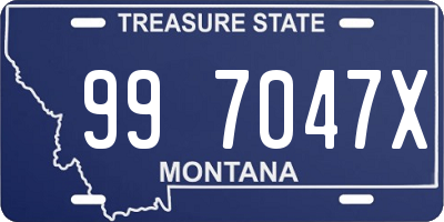 MT license plate 997047X