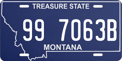 MT license plate 997063B