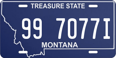 MT license plate 997077I