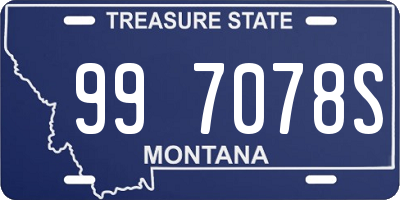 MT license plate 997078S