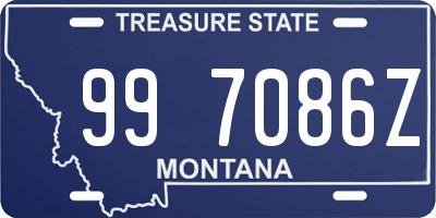 MT license plate 997086Z