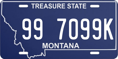 MT license plate 997099K