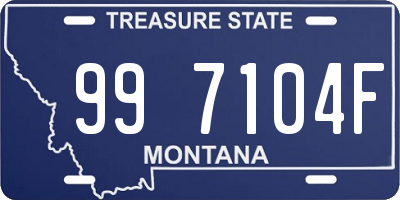 MT license plate 997104F