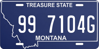 MT license plate 997104G