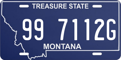 MT license plate 997112G