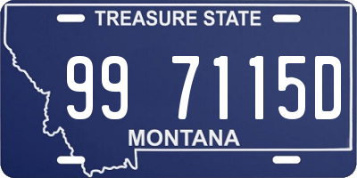 MT license plate 997115D