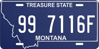 MT license plate 997116F