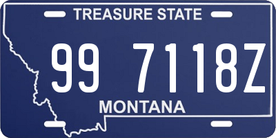 MT license plate 997118Z