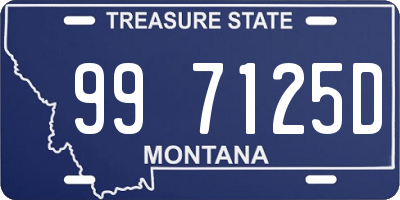 MT license plate 997125D