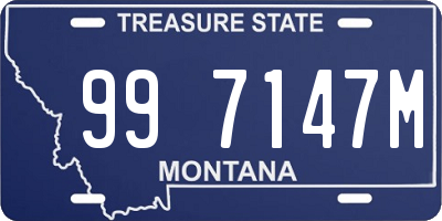 MT license plate 997147M