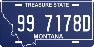 MT license plate 997178D