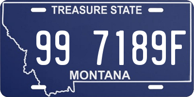 MT license plate 997189F