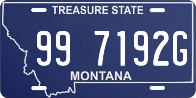 MT license plate 997192G