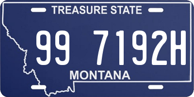 MT license plate 997192H