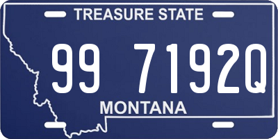 MT license plate 997192Q