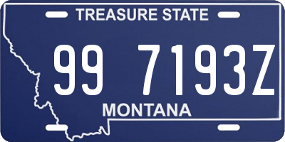 MT license plate 997193Z