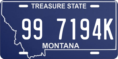 MT license plate 997194K