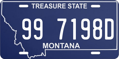 MT license plate 997198D