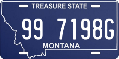 MT license plate 997198G