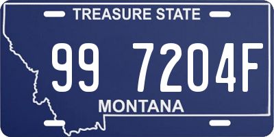 MT license plate 997204F