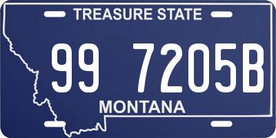 MT license plate 997205B