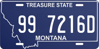 MT license plate 997216D