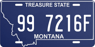 MT license plate 997216F